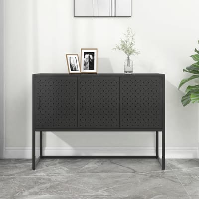 vidaXL - Dressoir - 105x35x75 - cm - staal - zwart