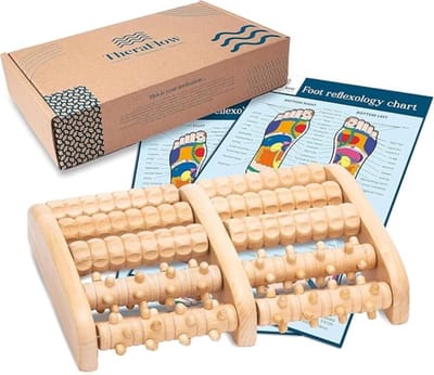 Professionele voetmassager met dubbele maat, shiatsu-acupressie en voetboogondersteuning