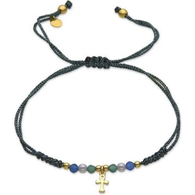 Luxenter Sterling Zilver 925 en Donkerblauw Kristal armband met 18k goud afwerking - Kalau