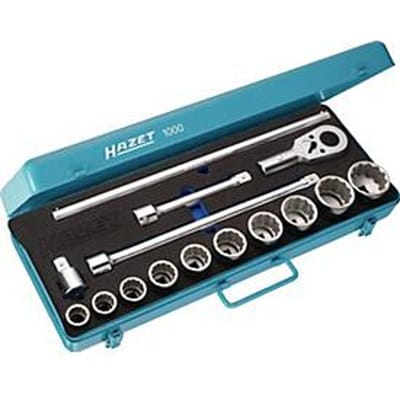 HAZET dopsleutelset 1000, 15-delig, 3/4 inch aandrijving, 12-punts, SW 22-50 mm, plaatstalen doos