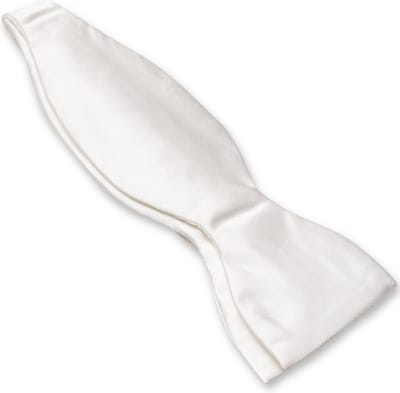 E.L. Cravatte Zelfstrikker Strik - Wit - 100% Satijnzijde