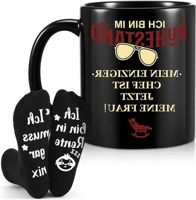 Retirement gifts voor mannen: koffiemokken met sokken voor gepensioneerden - I am retired, ik heb rust nodig!