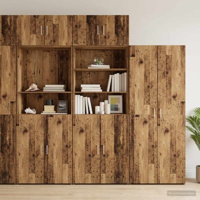 vidaXL - Opbergkast - met - Planken - Oud - hout - 70 - x - 42,5 - x - 225 - cm - Bewerkt - hout