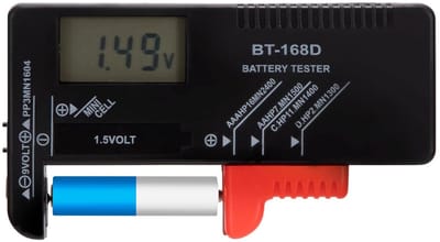 Universal Battery Tester Digital with LCD Display for AA, AAA, C, D, PP3, 9 V, 1.5 V, Button Batteries