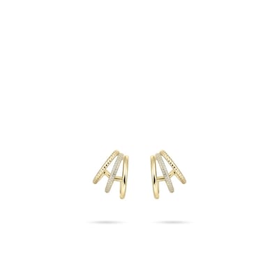 Gisser Jewels - Oorstekers - 14k Goud - Zirconia - 13 mm