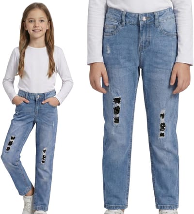 Jeans met pailletten DENIM CO.