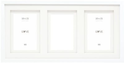 Deknudt Frames multifotolijst - wit - passe-partout - 3 foto's 10x15