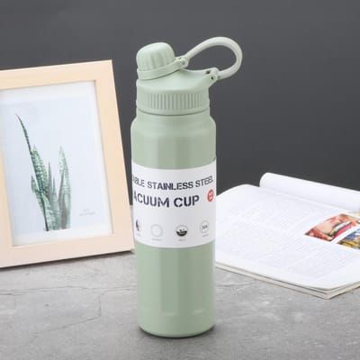 Tasse à eau de sport intelligente Macaron à la mode, grande capacité, tasse thermos, bouilloire étudiante, tasse thermos d'extérieur en acier inoxydable 840ml