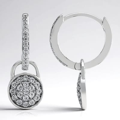Cavill - Zilveren oorbellen - 925 sterling zilver gerhodineerd - 62 Tanzaniaanse zirkonen 0,857 ct - Luxe elegante oorbellen met fonkelende zirkonia