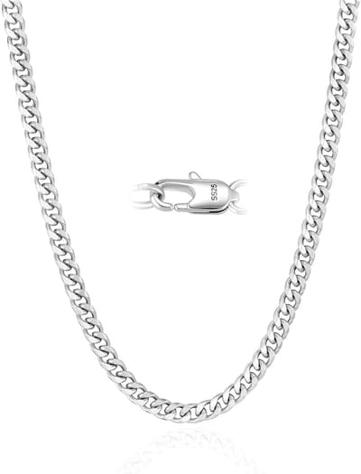 3/5 mm zilveren ketting voor heren, 925 zilver en 14k gouden ketting voor heren, pantserketting en figaroketting, halsketting voor mannen, 50/55/60 cm
