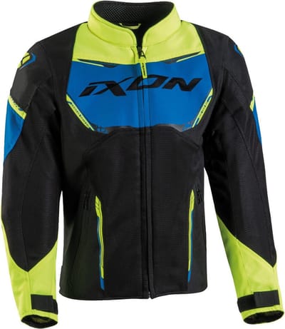 Ixon Striker Air Kid Zwart Blauw Geel Kids Textiele Motorjas - Jas