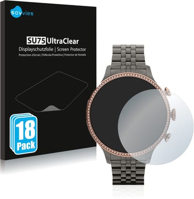 Savvies - Screenprotector voor Fossil Gen 6 (42mm) - Folie Beschermfolie transparant 18 Stuks