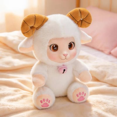 Schattig Zittend Lam Knuffeldier Zacht Vinyl Pluche Gevuld Dier Knuffel Schaap Knuffel Kinderen Cadeau Huisdecoratie Willekeurige Accessoire Kleur 15cm