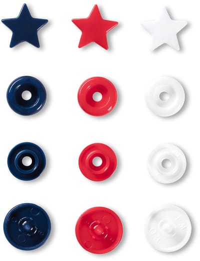 Prym Love Color drukknoppen Ster 12,4mm rood/wit/marine - Prym