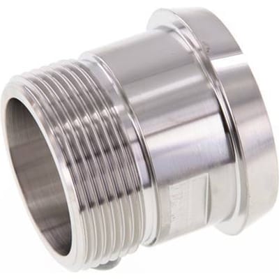 Din 11851 Melkkoppeling 56mm Laspuntstuk G1 1/2" Buitendraad RVS
