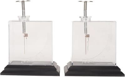 Elektroscoop Demonstrator - Folie Elektrometer - Natuurkunde Experimenten - Ontworpen met gradenboog - Compact Lichtgewicht - Transparant