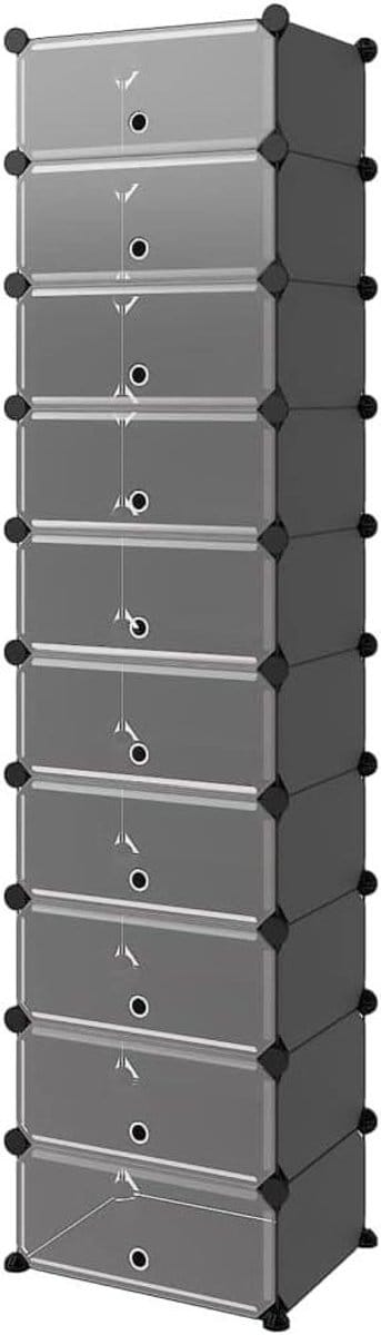 Schoenenrek - Opbergrek - Schoenen Ordenen - Waterdichte Panel - 44x32x174 cm - Zwart