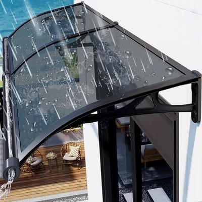 Voordeur Luifel - Overkapping Deur - Regen Beschermen - Slagvast Polycarbonaat - 60 x 100 cm - Grijs