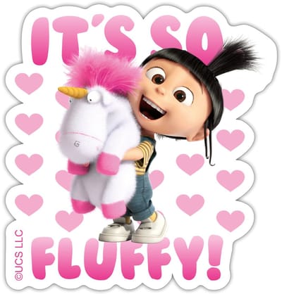 Minions Agnes It's So Fluffy Pink Sticker Maat S (max. 10 x 10cm)
