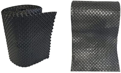 Noppenbaan Grondmuurbescherming - Noppenfolie Fundering - Muren Isoleren - 400 g/m² Oppervlaktegewicht - 1m x 20m - Zwart