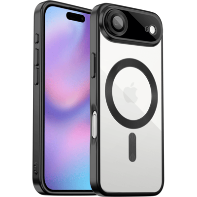 Coverzs luxe Magneet hoesje geschikt voor iPhone Air met camera cover (Zwart) – premium magnetisch case met sterke bescherming en perfecte pasvorm