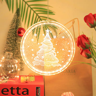 Rosnek LED Kerstverlichting Ø 16 cm Warm wit - Op Batterijen - Kerst Raamverlichting - Kerst decoratie voor ramen - Kerstboom