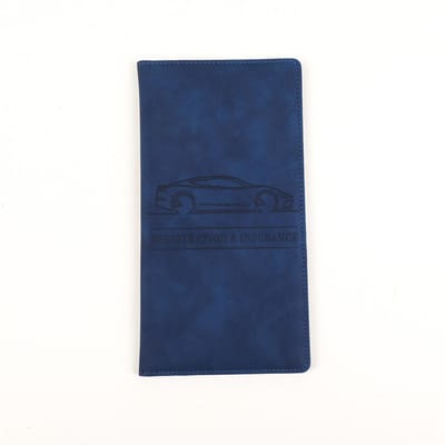 Porte-cartes pour hommes Porte-carte d'immatriculation de voiture Permis de conduire du véhicule Porte-carte d'assurance Portefeuille Pince à cartes multifonctionnelle bleu foncé