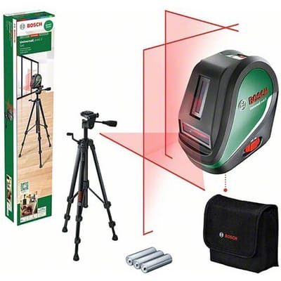 Bosch UniversalLevel 3 Set - Kruislijnlaser - Loodpunt boven en onder - Inclusief Statief - Opbergetui - Batterijen