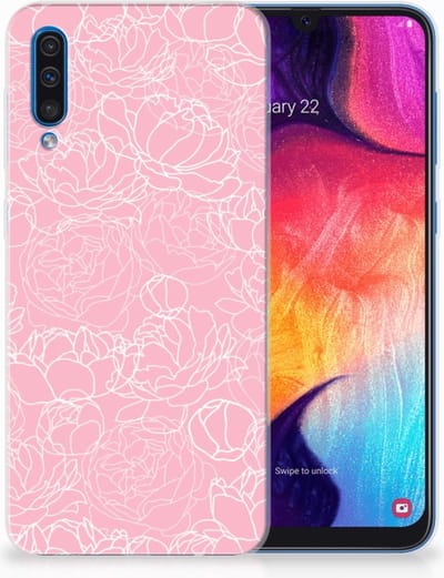 Samsung Galaxy A50 TPU Case White Flowers