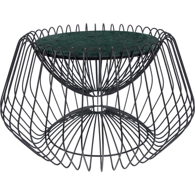 Floraya - Bijzettafel Malibu 300 - Groen/Zwart- 60x60x35cm - Handgemaakt - ook geschikt als salontafel