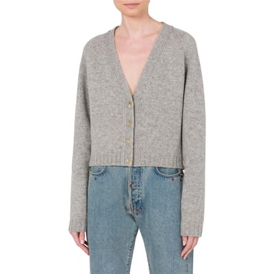 Moschino 100% Shrunk Cardigan Grey Size: 36 | Knitted Sweaters Outlet | Dames | Grijs
