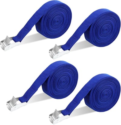 6 Meter Spanbanden - Set van 4 - Veilig Vastzetten van Bagage, Fiets, Motor - Laadvermogen tot 250 kg - Geschikt voor Auto, Handkar