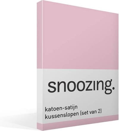 Snoozing - Katoen-satijn - Kussenslopen - Set van 2 - 40x60 cm - Roze