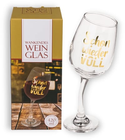 Dailygoods- Wijnglas Grappig Wankelend Design - Cadeau voor Wijndrinkers - Capaciteit 420 ml - Diameter 8,5 cm - Hoogte 22,5 cm - Geschikt voor Diverse Gelegenheden - Wijnbeker