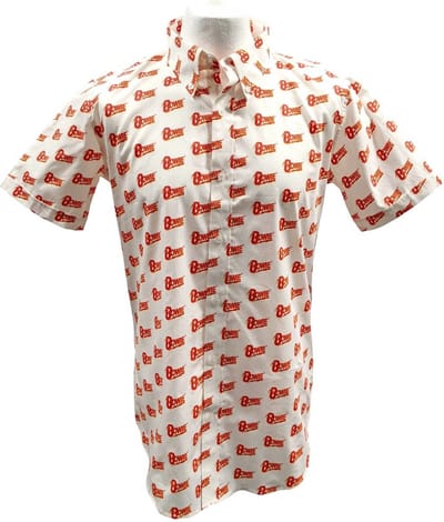David Bowie - Logo Pattern Shirt - S - Wit
