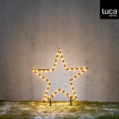 Luca Lighting Tuinsteker Ster - 86 Warmwitte Leds - 73 cm - Zwart