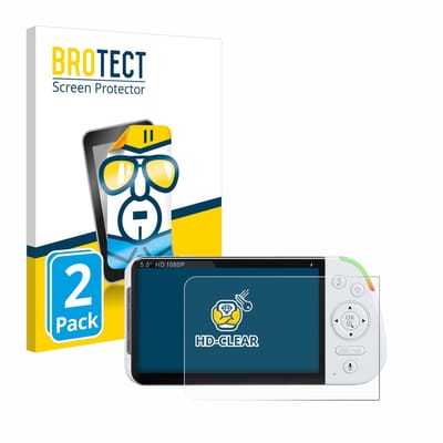 BROTECT - Screenprotector voor Babysense MaxView-2CAM 5,5" - Folie Beschermfolie transparant 2 Stuks