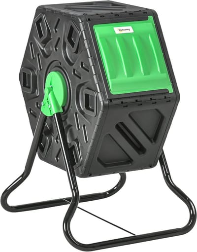 Roterende Compostbak voor Tuin - 65L, 360° Draaibaar met Ventilatiegaten