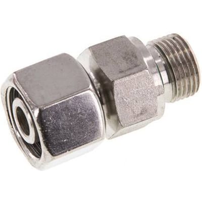 12S & G3/8'' RVS Rechte Draaidoorvoer Buitendraad 630bar FKM Verstelbaar ISO 8434-1