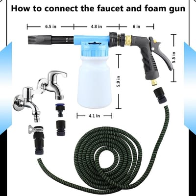 Tuinslang aansluiting -Foam Gun Sproeier - schuim Spray voor Auto/motor en terras - Foam Lance voor Auto Huis Wassen en Tuin Watering
