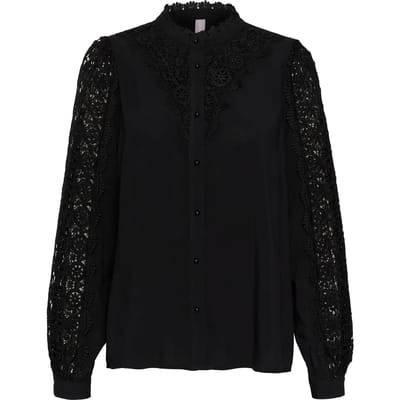 Lange mouwen kant blouse voor dames CULTURE Benton