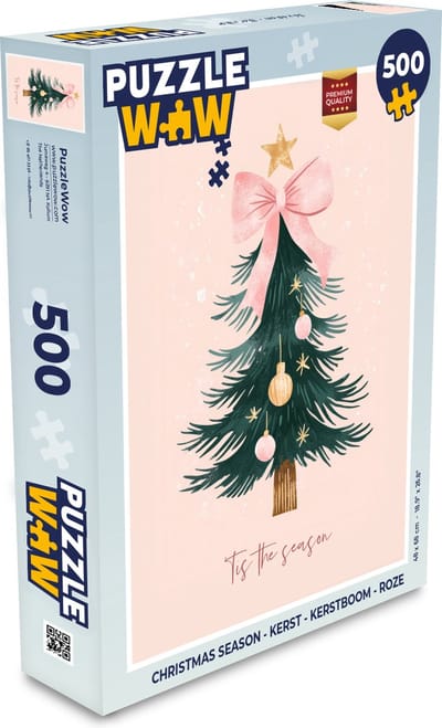 Puzzel Christmas Season - Kerst - Kerstboom - Roze - Legpuzzel - Puzzel 500 stukjes - Kerst - Cadeau - Kerstcadeau voor mannen, vrouwen en kinderen