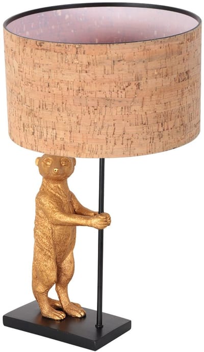 Anne Lighting - tafellamp - Animaux - naturel zwart - metaal textiel - nachtkastlamp - E27 - 4353ZW