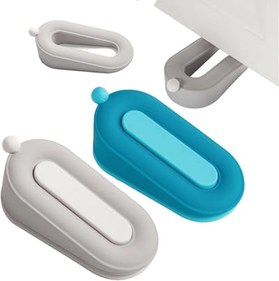 Dancepandas 2 Stuks Deurstopper Wedge - Siliconen Antislip Duurzame Stopper Wedge met Zelfklevende Haak voor Alle Vloeren - Badkamer - Balkon Deur - Patio Deur - Glazen Deur