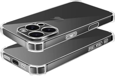 Mayaxess, Schokbestendig hoesje Geschikt voor Apple iPhone 16 Pro met versterkte hoeken, Transparant