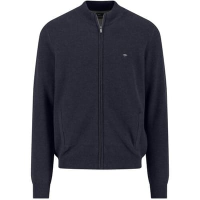 Fynch-Hatton Vest Fullzip Subtle Texture Cotton Navy / male