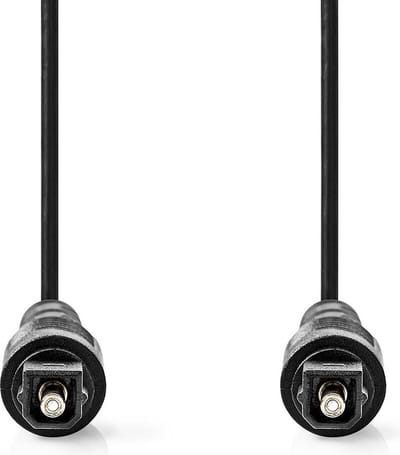 Nedis Optische Audiokabel - TosLink Male - TosLink Male - 1.00 m - Rond - PVC - Zwart - Label
