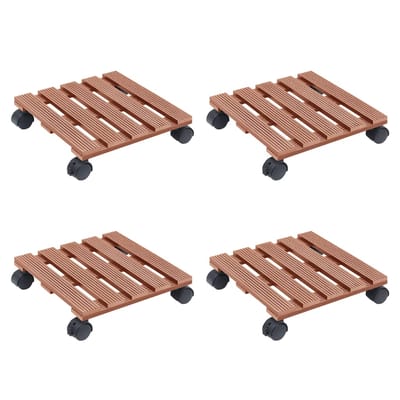 vidaXL - Plantentrolleys - 4 - st - 30x30x7,5 - cm - HKC - bruin