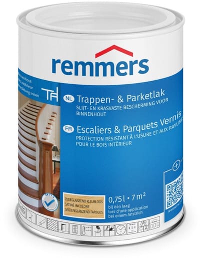 Remmers Trappen en Parketlak Zijdeglans- Kleurloos - 0.75 liter