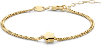 New Bling - 9NB-1408 - zilveren armband met ster - 925 sterling silver - gold plated